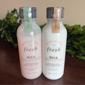 Fresh Milk Body Cleanser & Soothing Body Lotion 2.5fl.oz each New sealed Travel